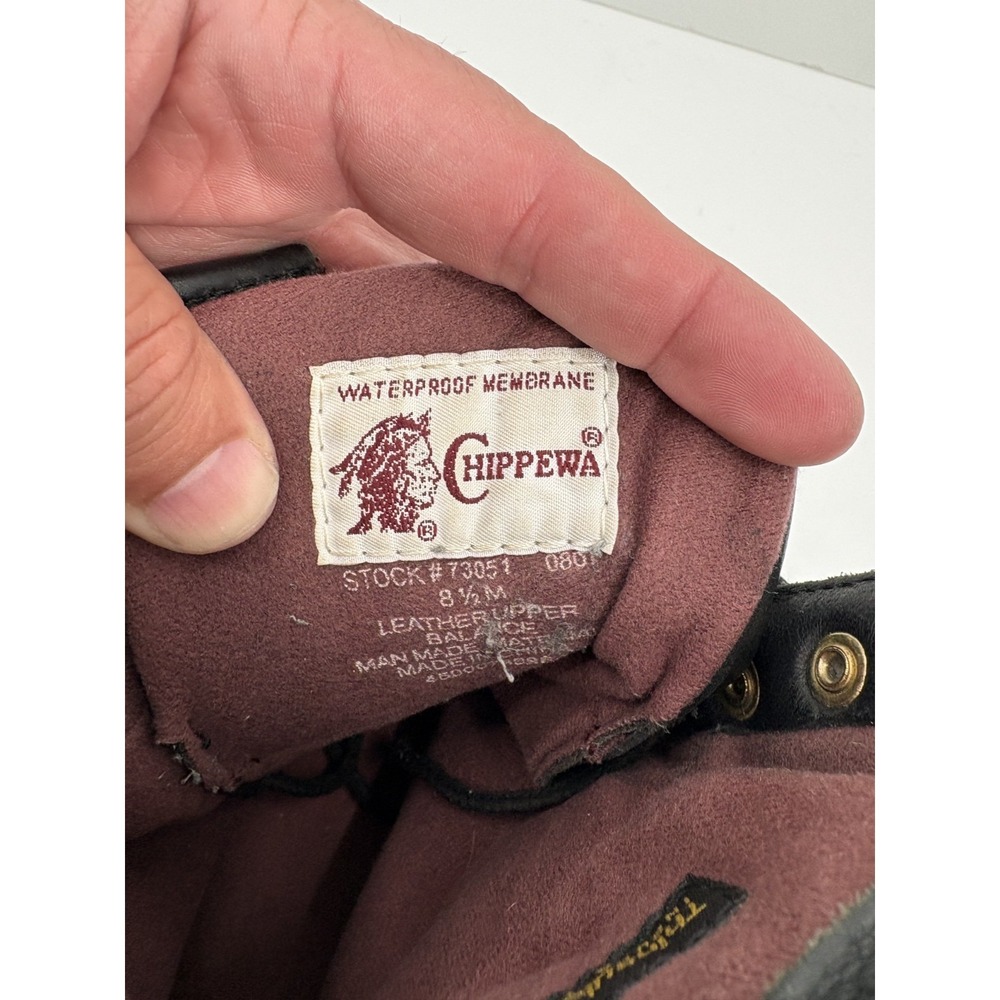 Chippewa Men's Black Logger Waterproof Insulated Chip-A-Tex Boots 8.5 Vibram - Picture 11 of 11